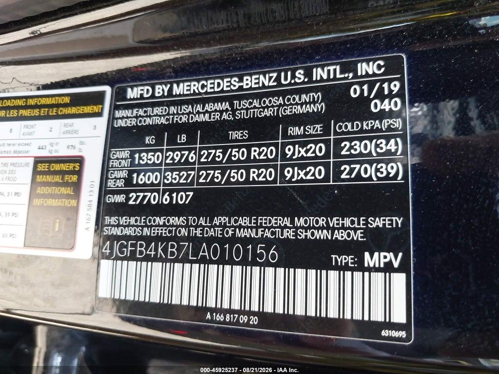 4JGFB4KB7LA010156 2020 MERCEDES-BENZ GLE 350 photo no. 9