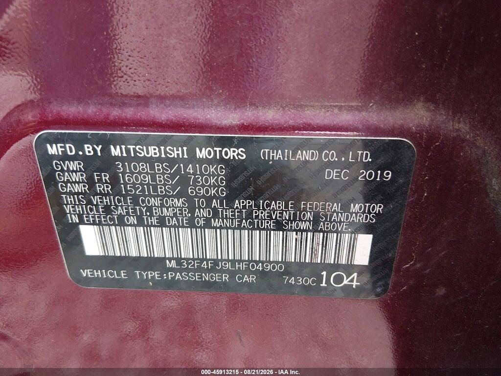 ML32F4FJ9LHF04900 2020 MITSUBISHI MIRAGE G4 photo no. 9