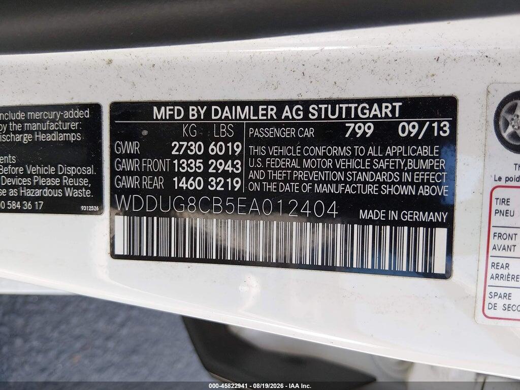 WDDUG8CB5EA012404 2014 MERCEDES-BENZ S 550 photo no. 9