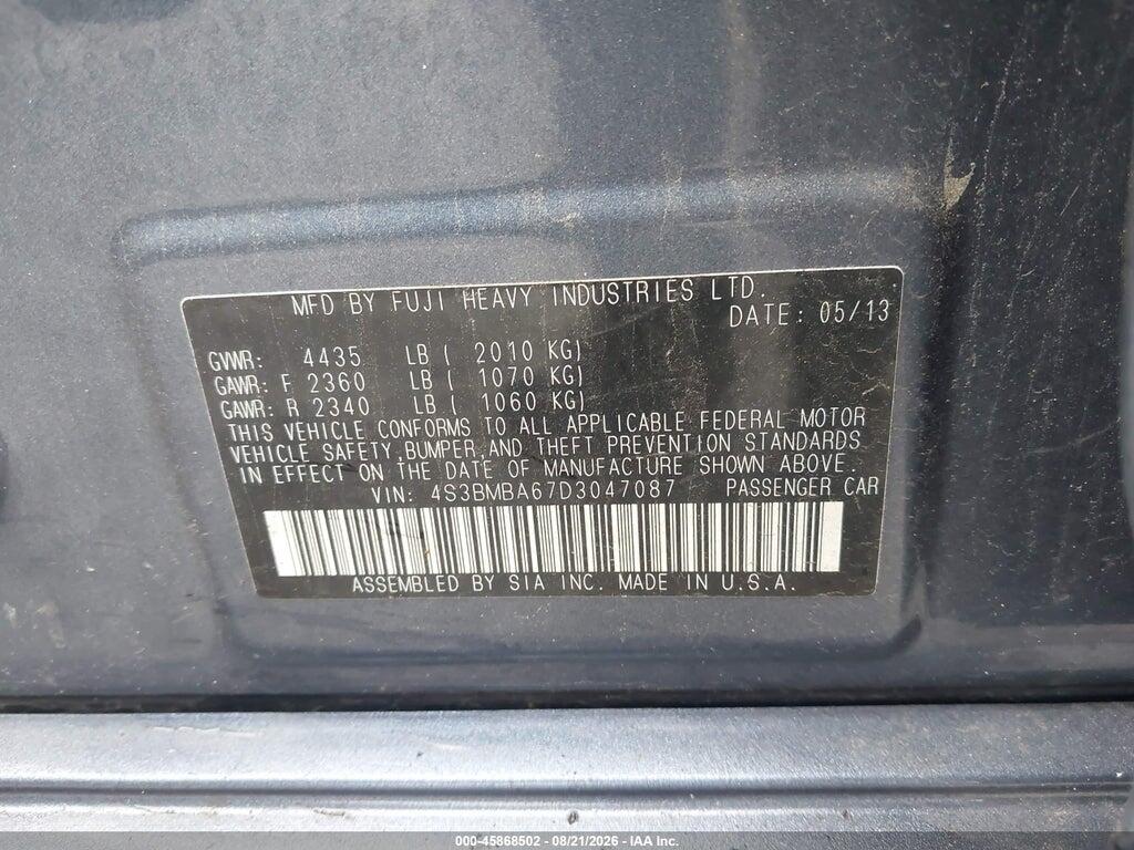 4S3BMBA67D3047087 2013 SUBARU LEGACY photo no. 9