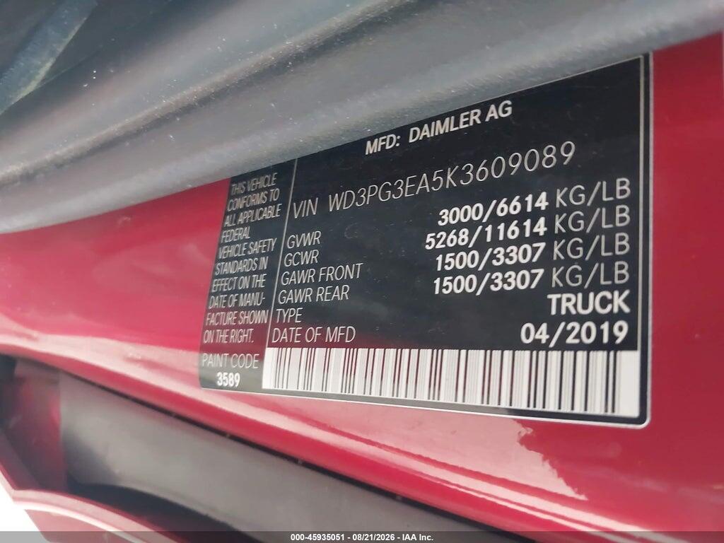 WD3PG3EA5K3609089 2019 MERCEDES-BENZ METRIS photo no. 9