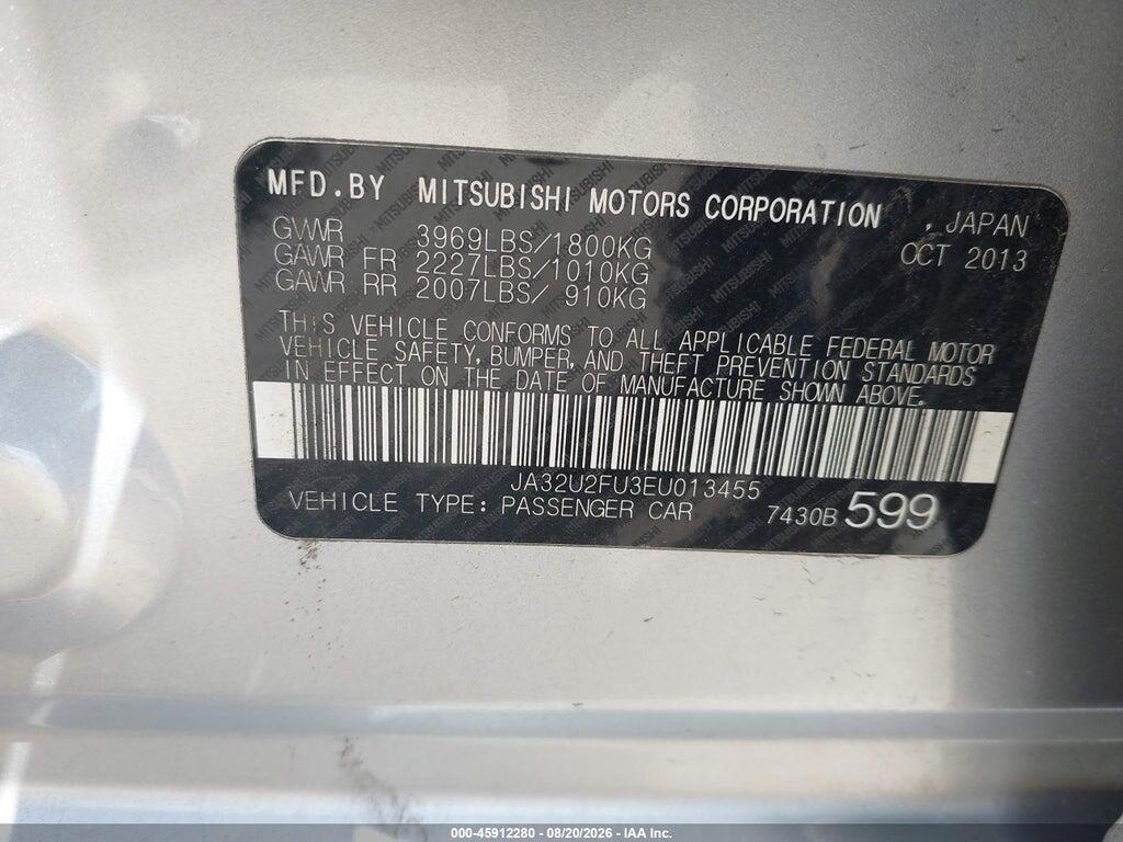 JA32U2FU3EU013455 2014 MITSUBISHI LANCER photo no. 9