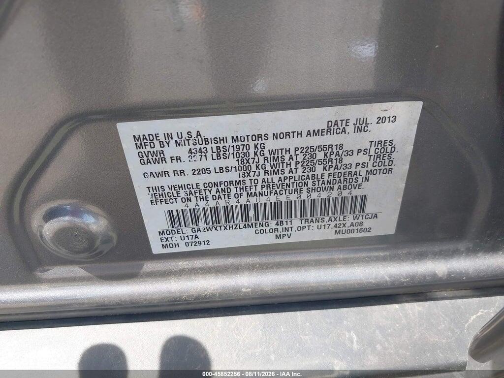 4A4AR4AU4EE004204 2014 MITSUBISHI OUTLANDER SPORT photo no. 9