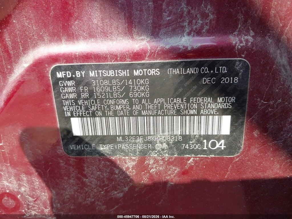 ML32F3FJ8KHF08218 2019 MITSUBISHI MIRAGE G4 photo no. 9