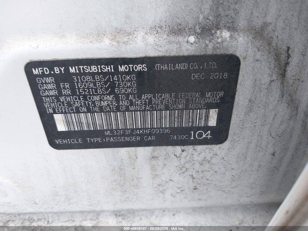 ML32F3FJ4KHF09396 2019 MITSUBISHI MIRAGE G4 photo no. 9