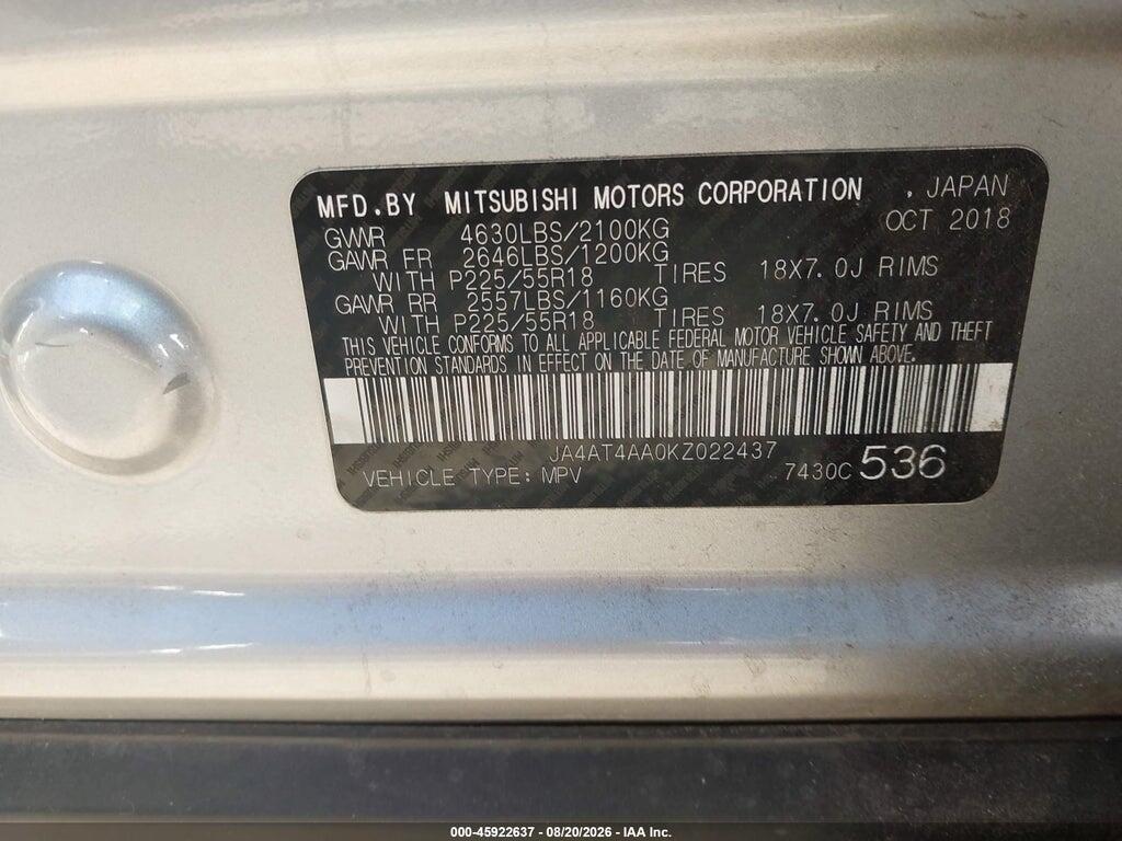 JA4AT4AA0KZ022437 2019 MITSUBISHI ECLIPSE CROSS photo no. 9