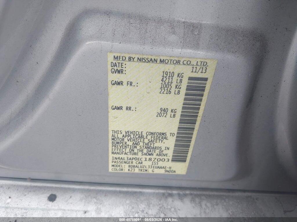 1N4AL3AP0EC187003 2014 NISSAN ALTIMA photo no. 9