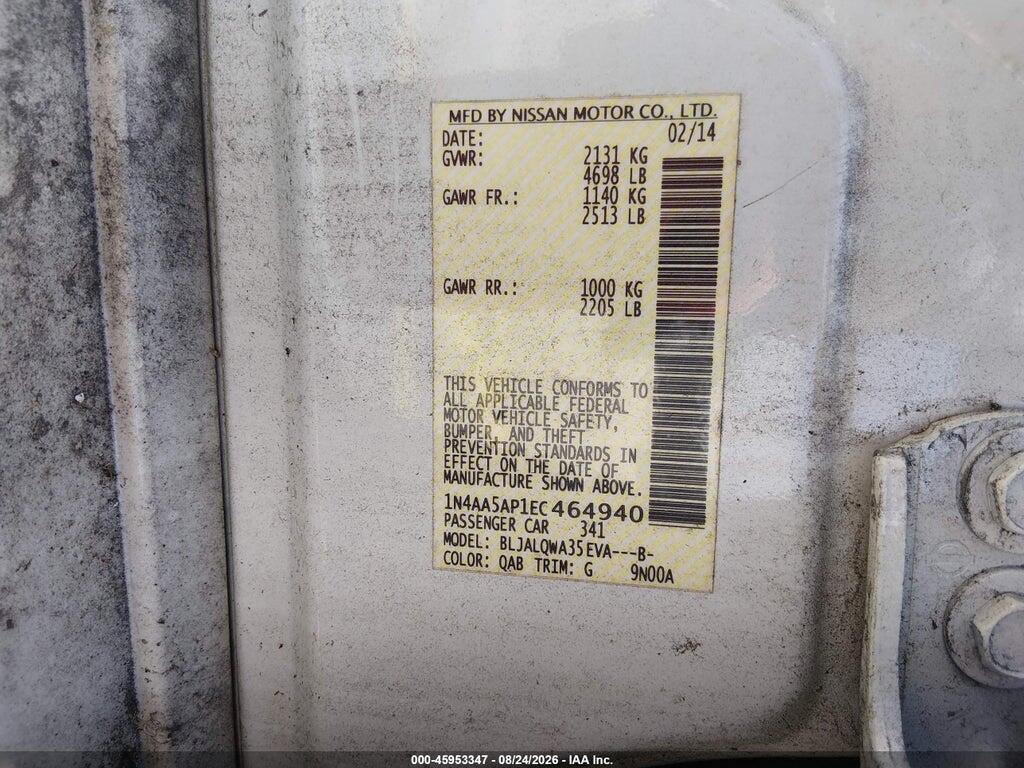 1N4AA5AP1EC464940 2014 NISSAN MAXIMA photo no. 9