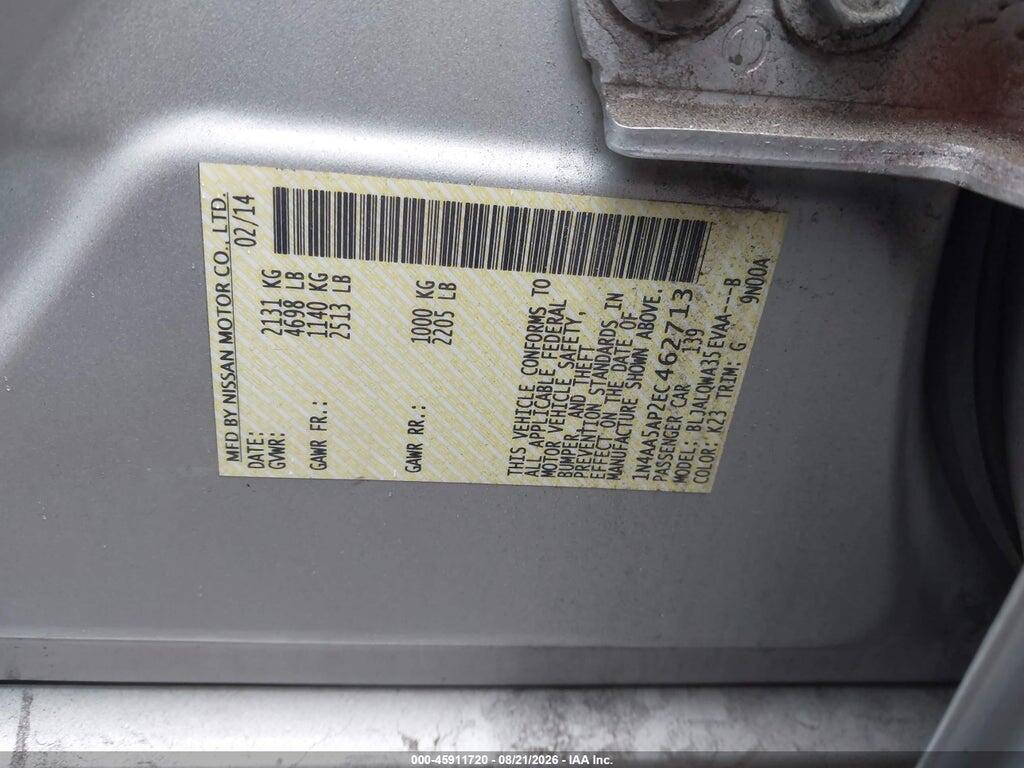 1N4AA5AP2EC462713 2014 NISSAN MAXIMA photo no. 9