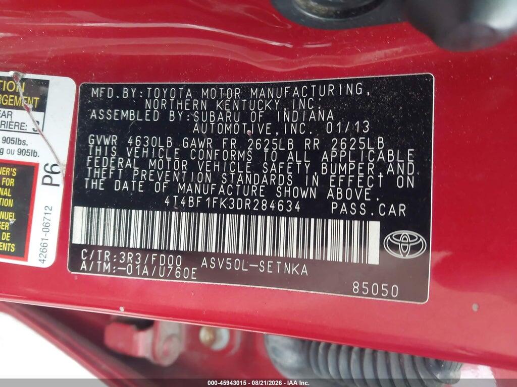 4T4BF1FK3DR284634 2013 TOYOTA CAMRY photo no. 9