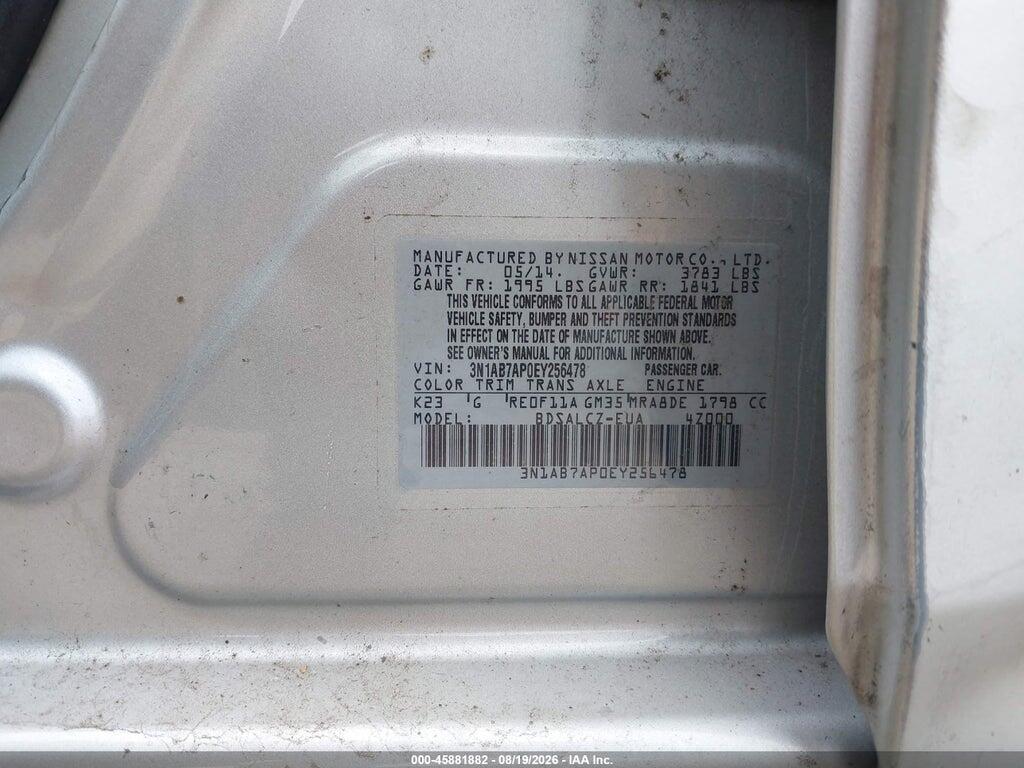 3N1AB7AP0EY256478 2014 NISSAN SENTRA photo no. 9