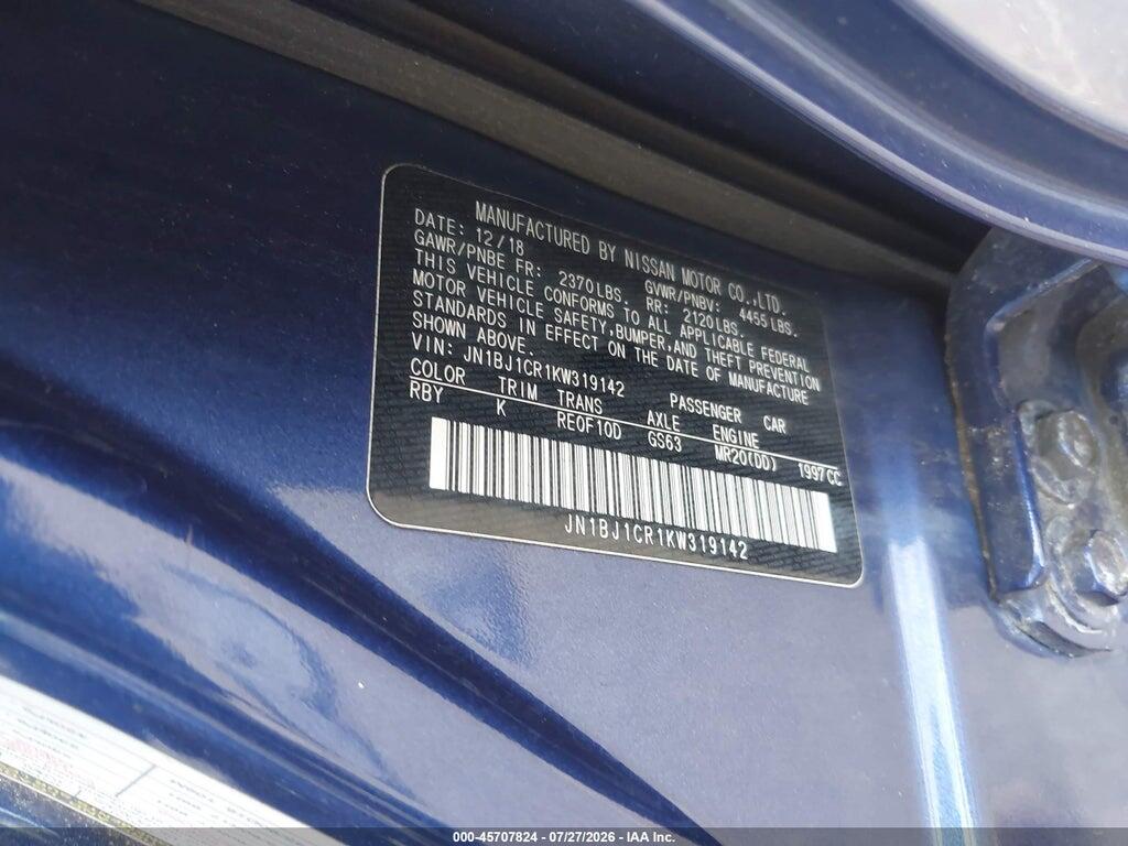 JN1BJ1CR1KW319142 2019 NISSAN ROGUE SPORT photo no. 9