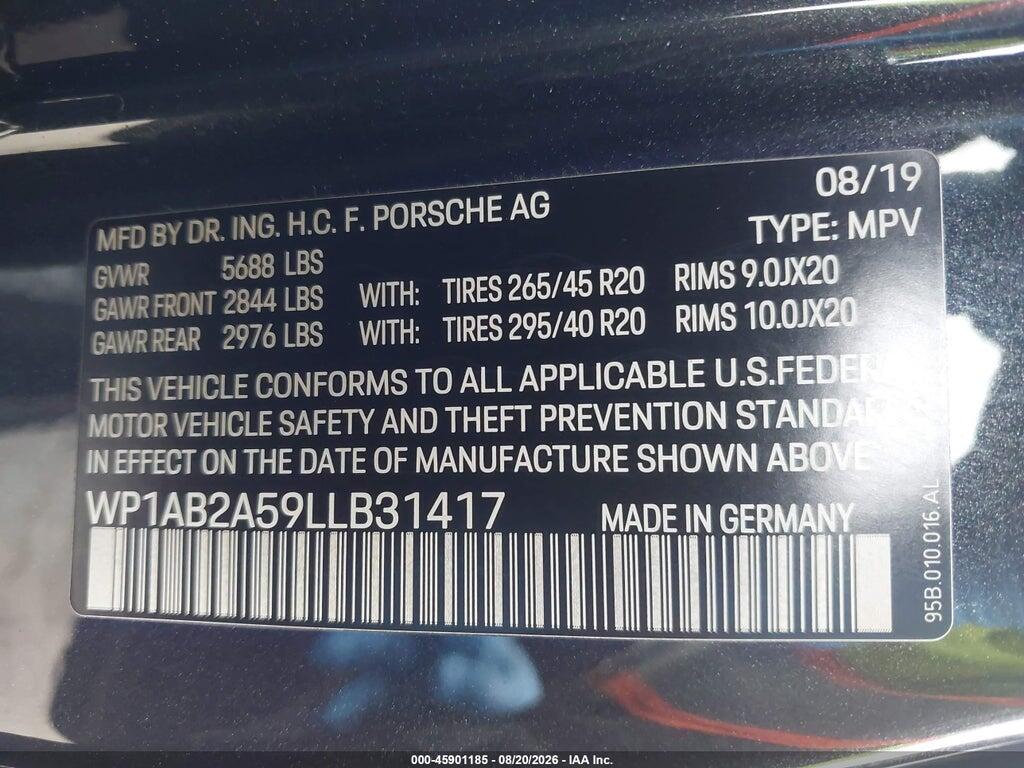 WP1AB2A59LLB31417 2020 PORSCHE MACAN photo no. 9