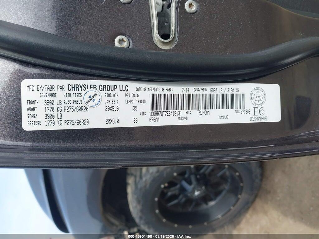 1C6RR7WT7ES418131 2014 RAM 1500 photo no. 9