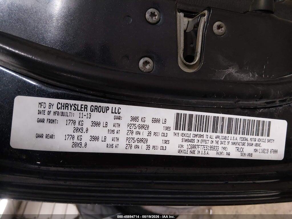 1C6RR7FT7ES195833 2014 RAM 1500 photo no. 9