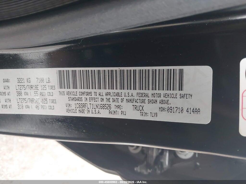 1C6SRFLT1LN168526 2020 RAM 1500 photo no. 9
