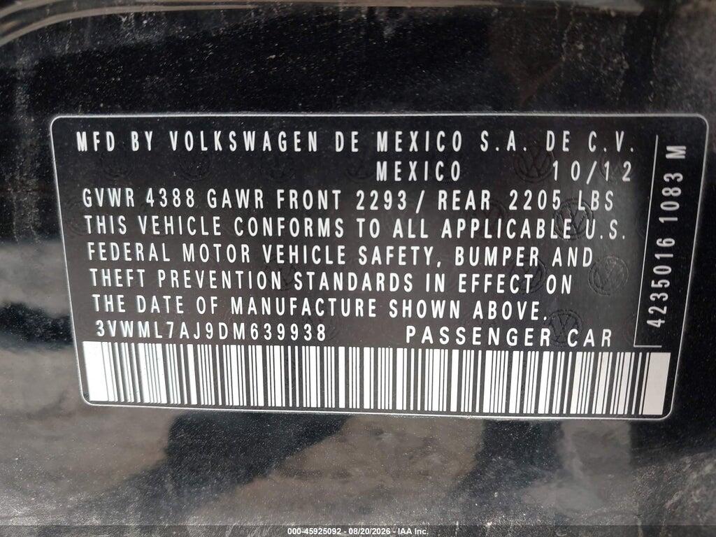 3VWML7AJ9DM639938 2013 VOLKSWAGEN JETTA SPORTWAGEN photo no. 9