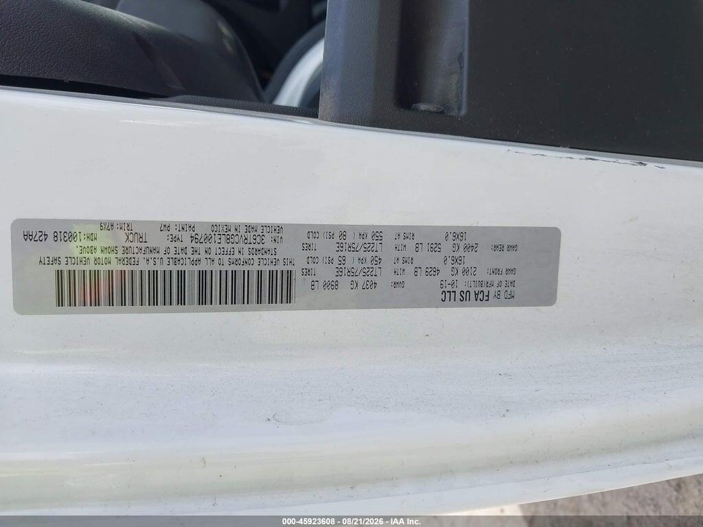 3C6TRVCG8LE100794 2020 RAM PROMASTER 2500 photo no. 9
