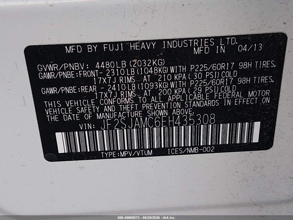 JF2SJAMC6EH435308 2014 SUBARU FORESTER photo no. 9