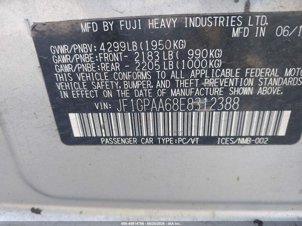 JF1GPAA68E8312388 2014 SUBARU IMPREZA photo no. 9