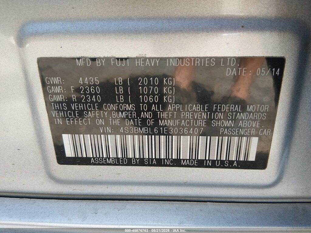 4S3BMBL61E3036407 2014 SUBARU LEGACY photo no. 9