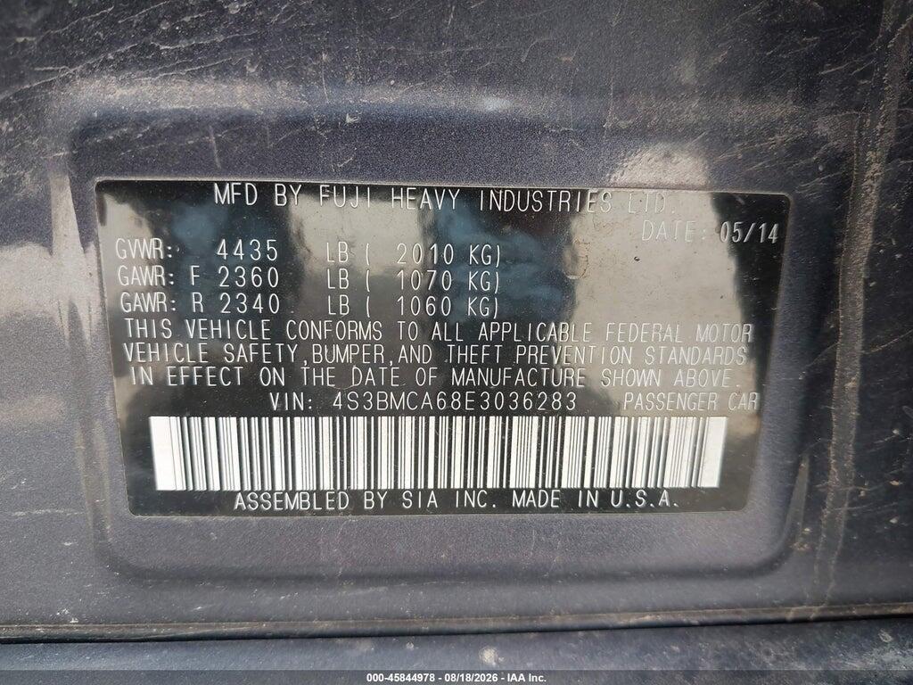 4S3BMCA68E3036283 2014 SUBARU LEGACY photo no. 9