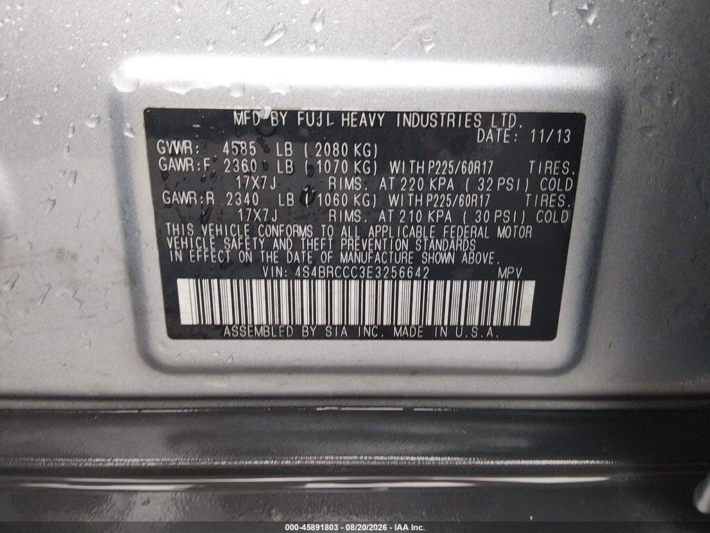 4S4BRCCC3E3256642 2014 SUBARU OUTBACK photo no. 9