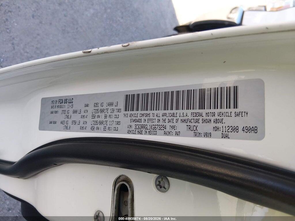3C63RRGL1KG673296 2019 RAM 3500 photo no. 8