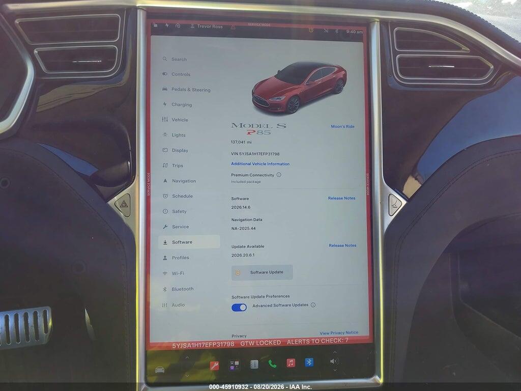 5YJSA1H17EFP31798 2014 TESLA MODEL S photo no. 7