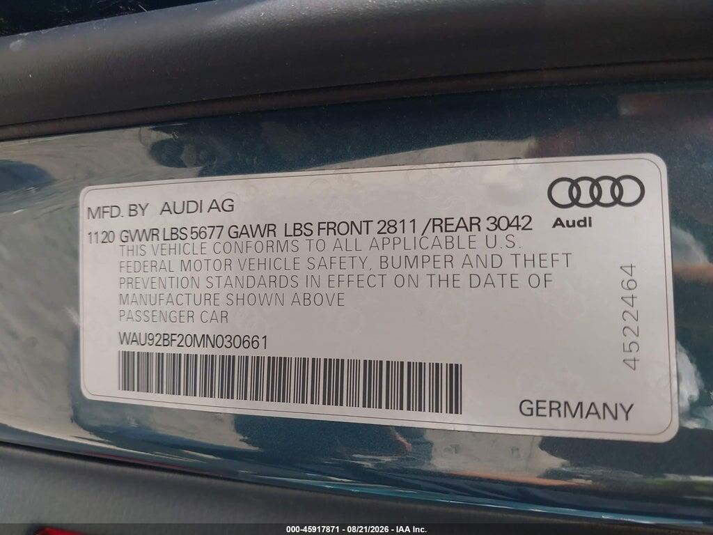 WAU92BF20MN030661 2021 AUDI A6 ALLROAD photo no. 9