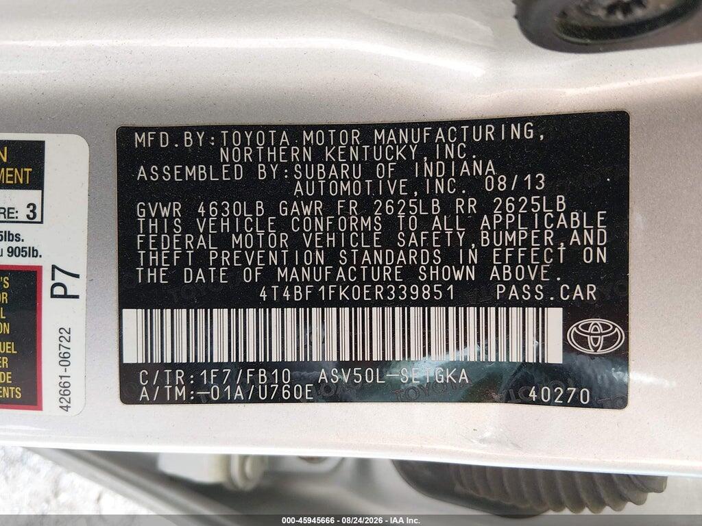 4T4BF1FK0ER339851 2014 TOYOTA CAMRY photo no. 9