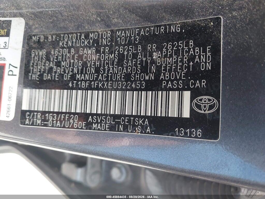 4T1BF1FKXEU322453 2014 TOYOTA CAMRY photo no. 9