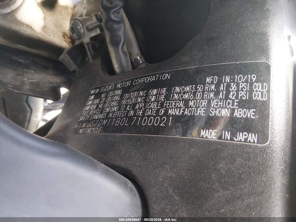 JS1DM11B0L7100021 2020 SUZUKI GSX-R1000 photo no. 10