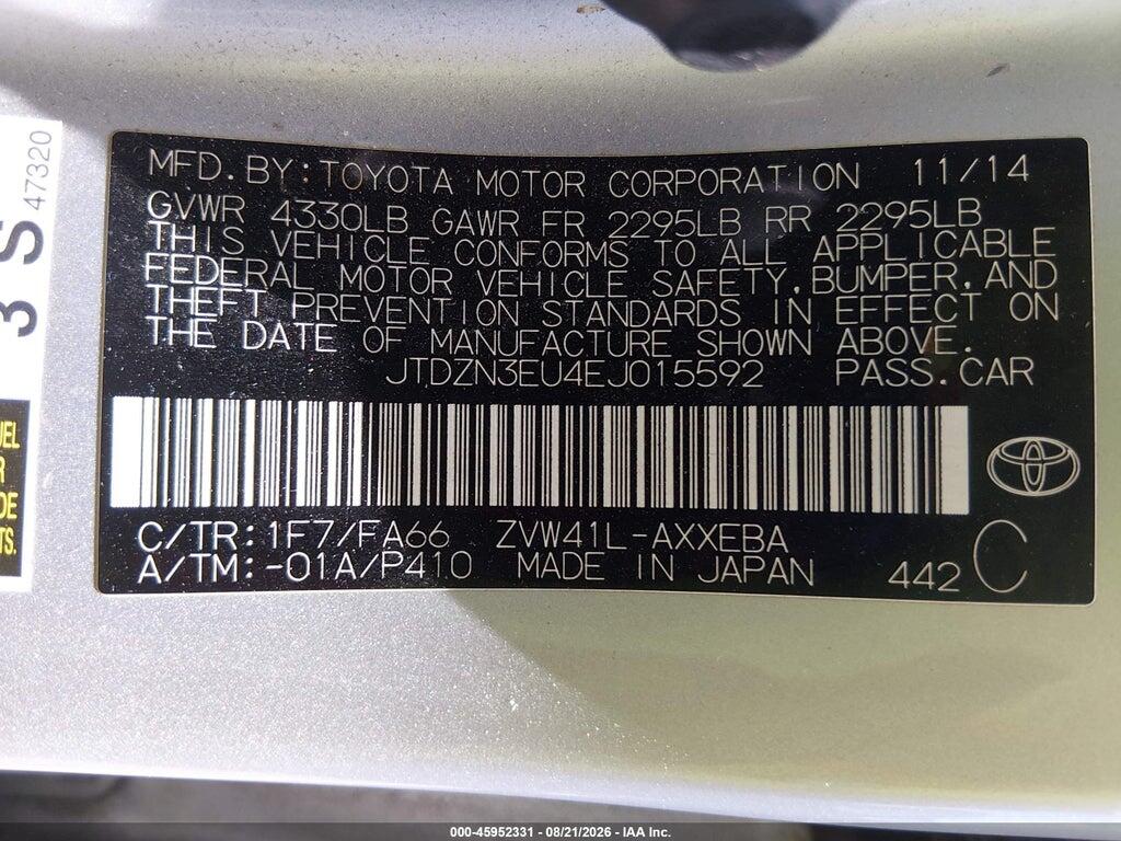 JTDZN3EU4EJ015592 2014 TOYOTA PRIUS V photo no. 9