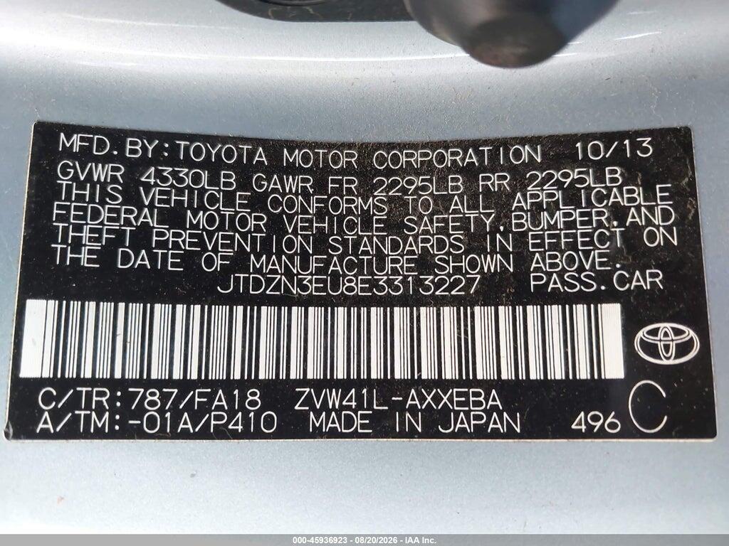 JTDZN3EU8E3313227 2014 TOYOTA PRIUS V photo no. 9