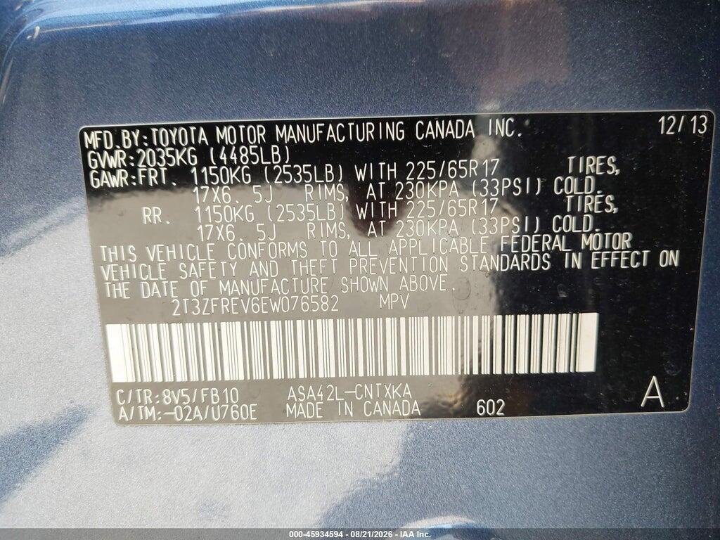 2T3ZFREV6EW076582 2014 TOYOTA RAV4 photo no. 9