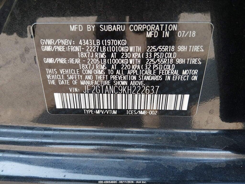 JF2GTANC9KH222637 2019 SUBARU CROSSTREK photo no. 9