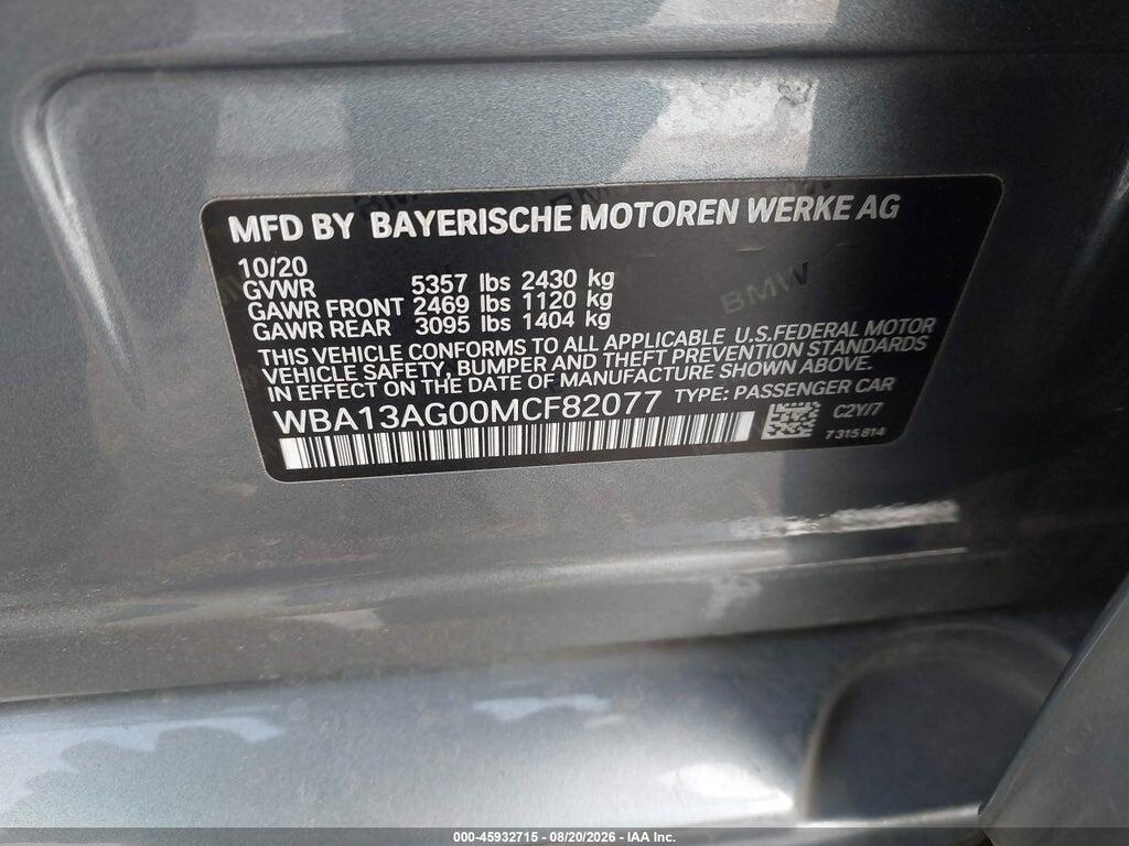 WBA13AG00MCF82077 2021 BMW 530E photo no. 9