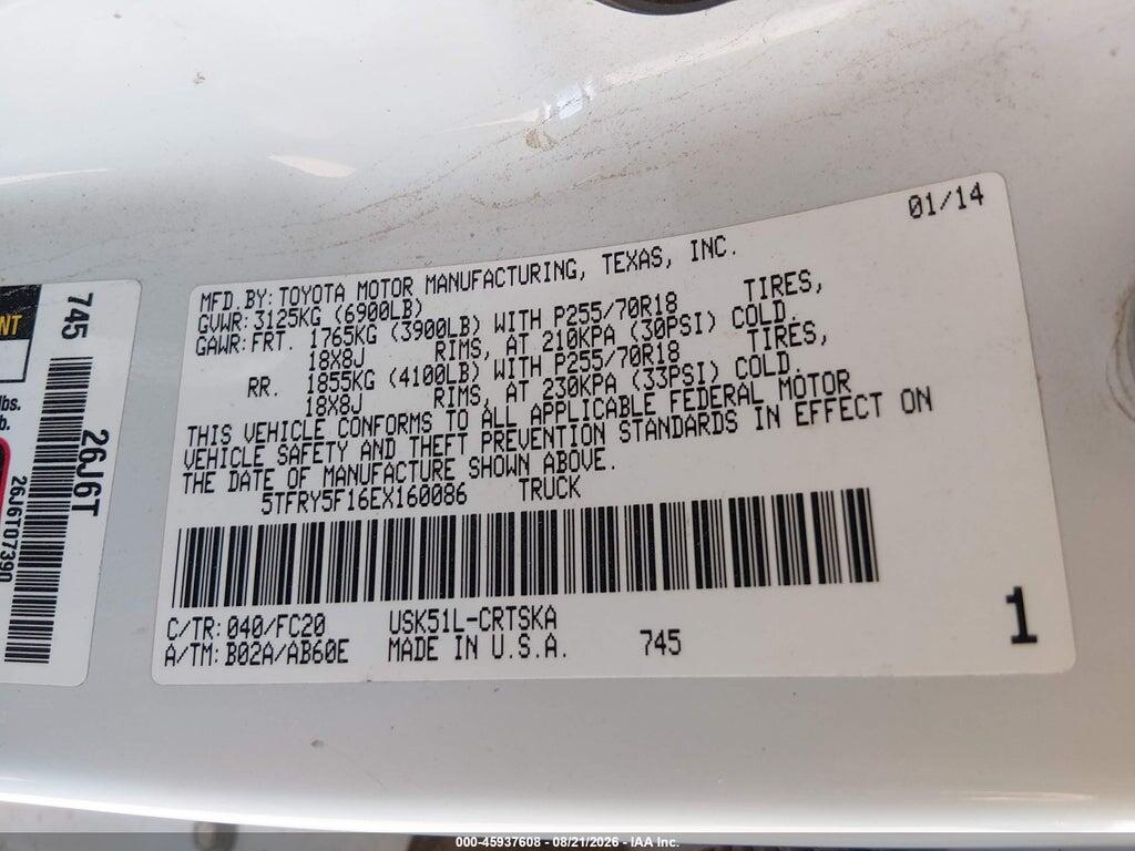 5TFRY5F16EX160086 2014 TOYOTA TUNDRA photo no. 9
