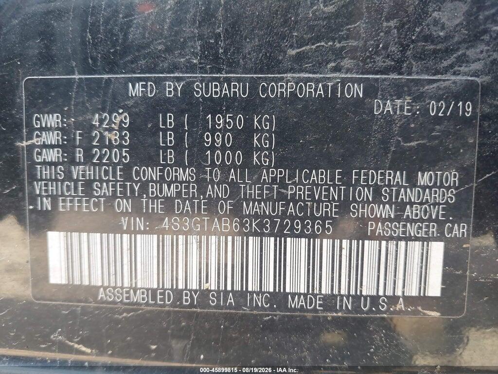 4S3GTAB63K3729365 2019 SUBARU IMPREZA photo no. 9