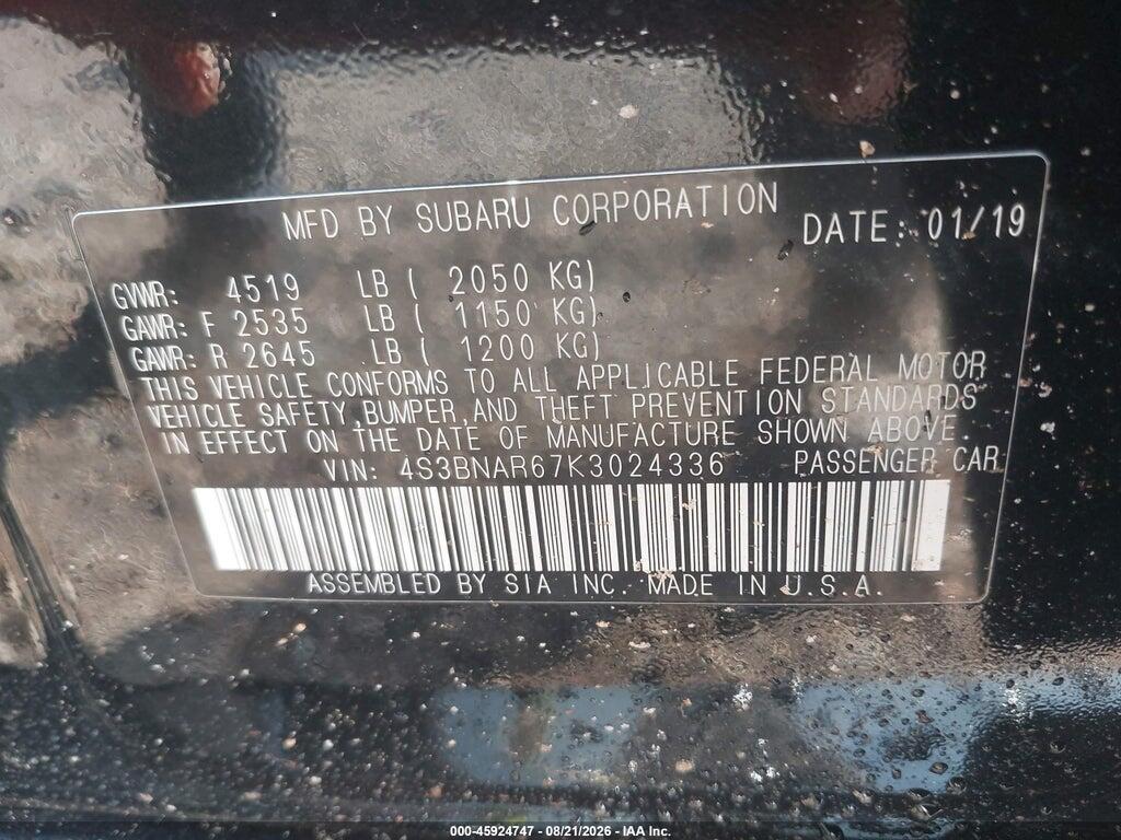 4S3BNAR67K3024336 2019 SUBARU LEGACY photo no. 9