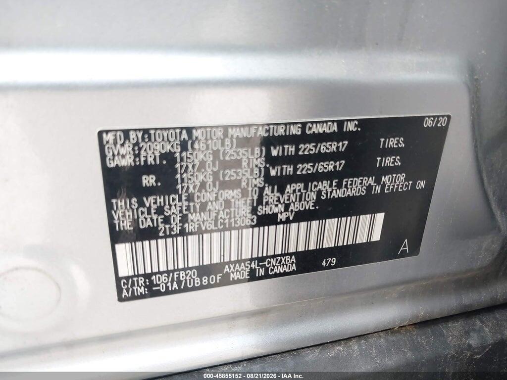 2T3F1RFV6LC113063 2020 TOYOTA RAV4 photo no. 9