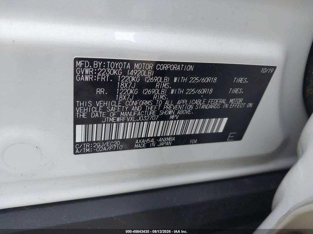 JTMEWRFVXLJ032707 2020 TOYOTA RAV4 HYBRID photo no. 9