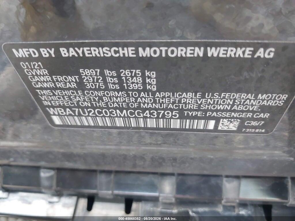 WBA7U2C03MCG43795 2021 BMW 750I photo no. 9