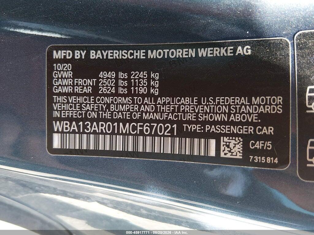 WBA13AR01MCF67021 2021 BMW M440I photo no. 9