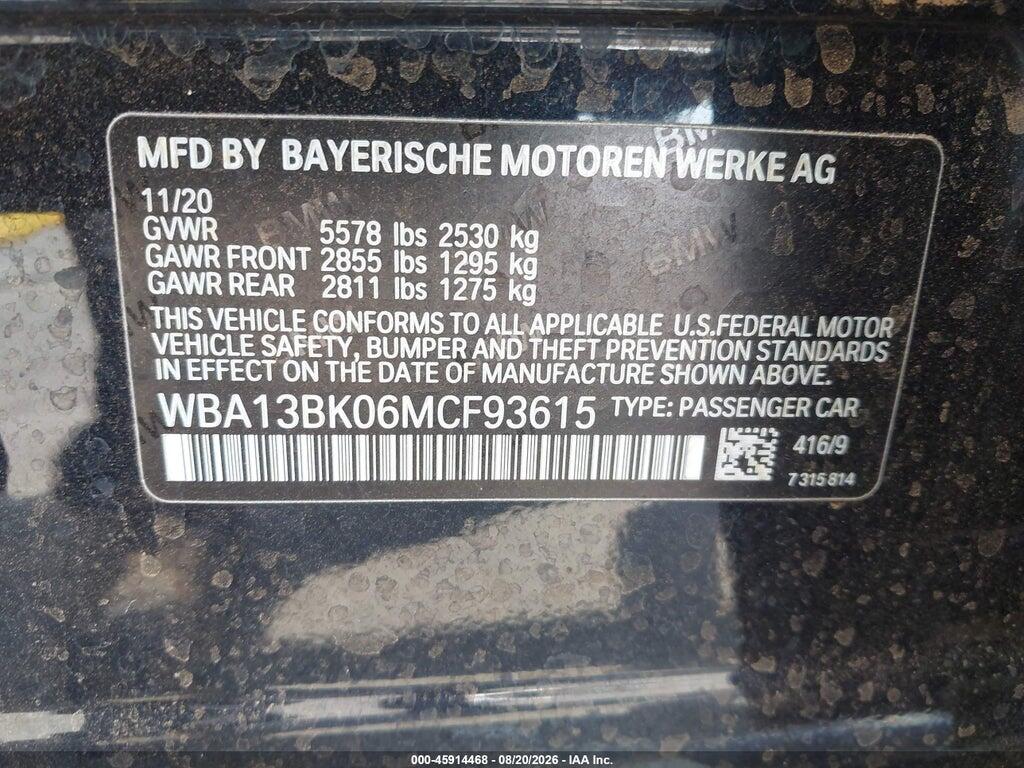 WBA13BK06MCF93615 2021 BMW M550I photo no. 9