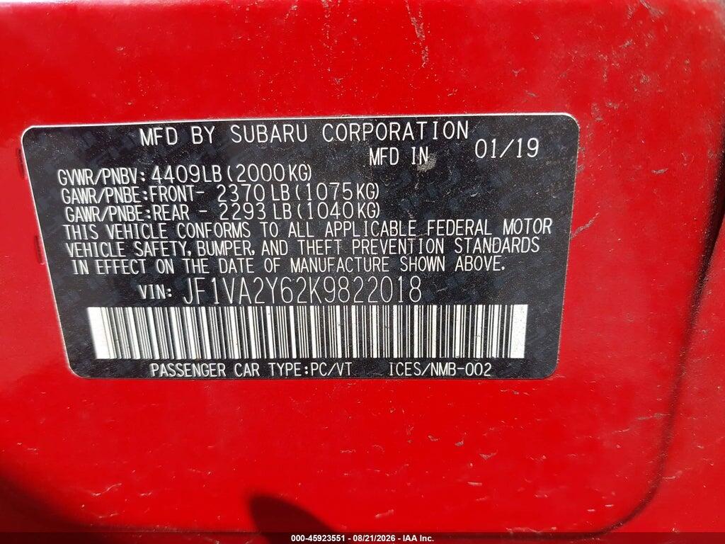 JF1VA2Y62K9822018 2019 SUBARU WRX STI photo no. 9