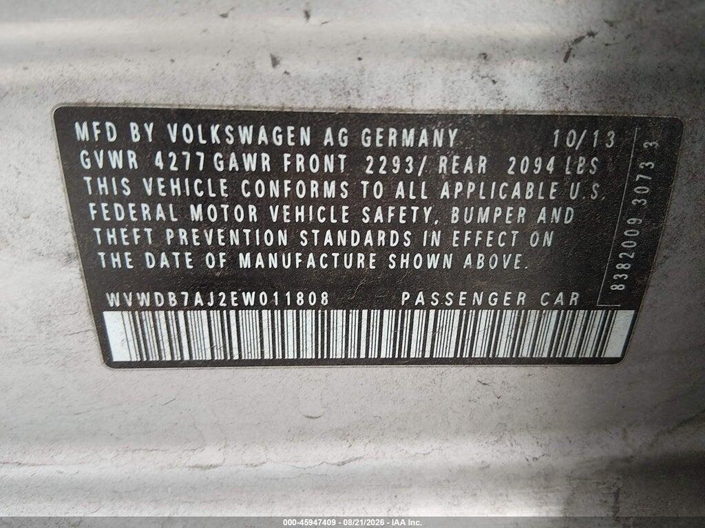 WVWDB7AJ2EW011808 2014 VOLKSWAGEN GOLF photo no. 9