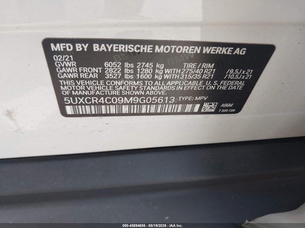 5UXCR4C09M9G05613 2021 BMW X5 photo no. 9