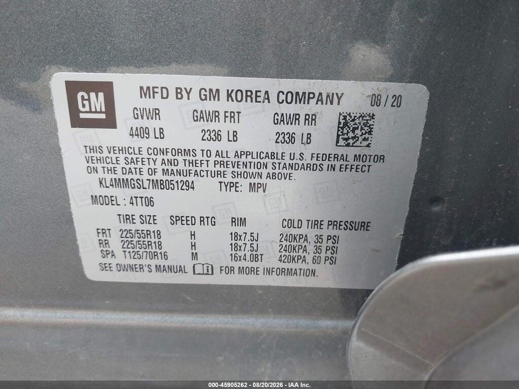KL4MMGSL7MB051294 2021 BUICK ENCORE GX photo no. 9